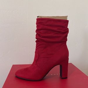 Kelly & Katie Red Suede Tagazee Bootie